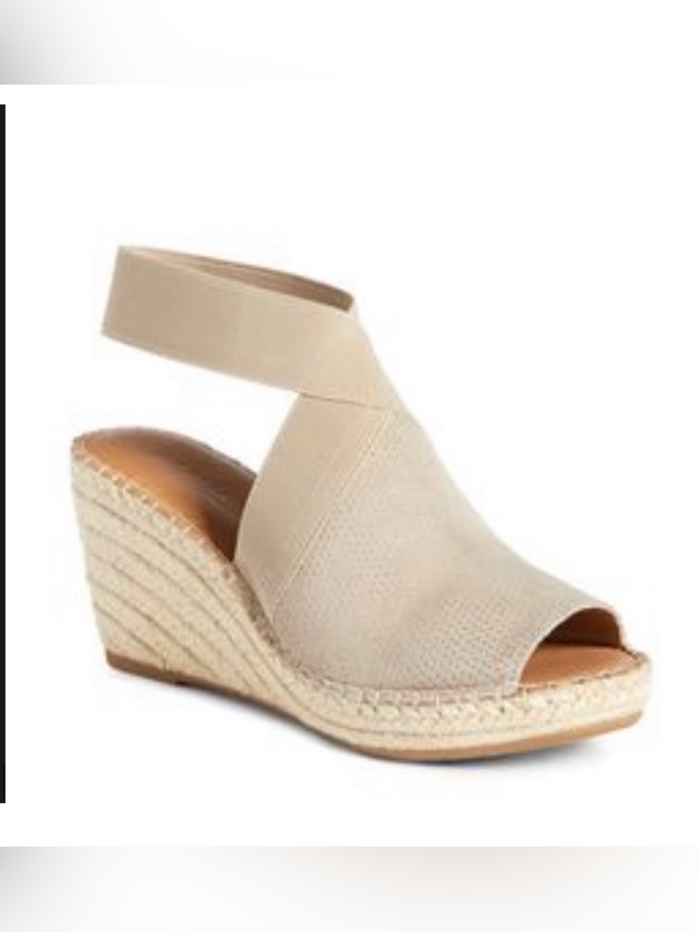 Gentle Souls Cream Espadrille Wedge Sandals
